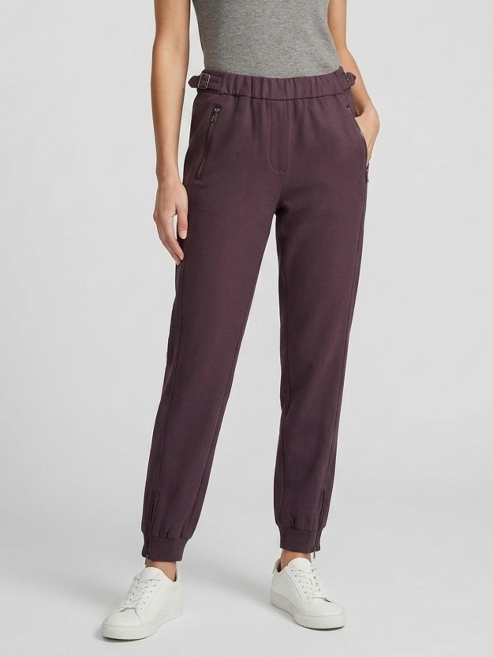 RW&CO. Plum Purple Mid/High Rise Ankle-Zip Jogger Pants XS